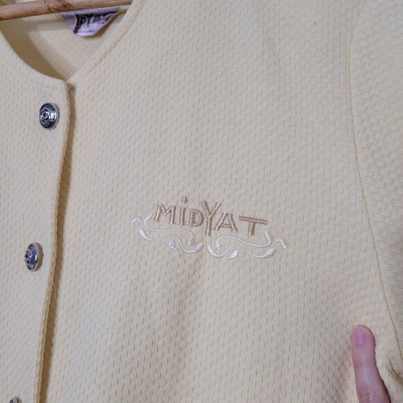 Vintage Midyat Soft Yellow 90s Thermal Texture Y2K Matching Set Short Sleeve - Picture 5 of 14